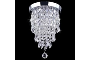 FINKTONGLAN Finktonglna Lustre moderne à cristaux LED, 2 lumières affleurantes montage plafonnier, G9 moderne mini lustre éclairage pour chambre, salon, salle à manger, couloir, cuisine