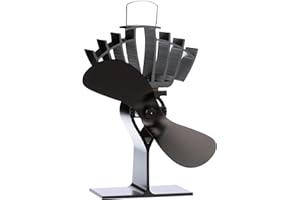 Ecofan 810CAXBX Heat Powered Wood Stove Fan, Black, Bilingual, Medium