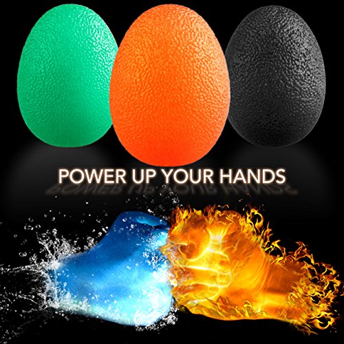 Dimples Excel 3 Stück Eiförmige Griffbälle Handtrainer Hand Training Egg Press Ball - 6