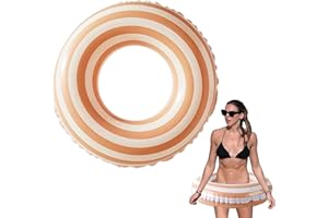 LUMOOM Flotador de PVC para adultos, flotador inflable, colchón de aire, flotador de estilo retro, para piscina de verano, fiesta, playa (color naranja)