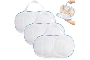 FENQURO Sujetador de red de lavado, 3 unidades, sujetador de bolsa de lavandería, 27 x 17 CM, red para lavadora, sujetador con cremallera, grande, reutilizable