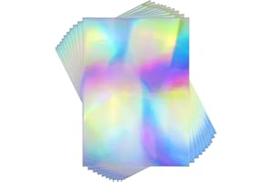 ‎STRBOXONG STRBOXONG A4 holografische Silberkarte 250 g/m² 297 mm x 210 mm Metallic-Regenbogen-Karton-Folienpapier für Kunsthandwerk, Scrapbooking, schimmerndes, hochglanzpoliertes, glänzendes Blatt (10 Blatt)