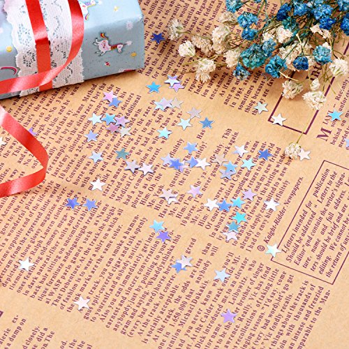 eBoot Stern Konfetti Holografische Sterne Glitter Konfetti für Weihnachtsdekoration, Hochzeitsfeier und Nagel Kunst, Mehrfarbig, 1/ 4 Zoll - 7