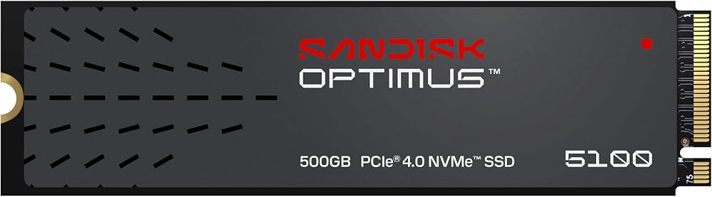 SANDISK 500GB Optimus 5100 NVMe SSD - PCIe 4.0 x4, M.2 2280, 6.600 MB/s'ye Kadar Okuma Hızı - SDSP51500GAN