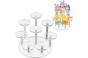 XYUAYAMZ Soporte de Exhibición de Acrílico Transparente, Expositor de perfume, Elevadores de Exhibición de Joyería, para Figuras, Cupcakes, Postres, Colecciones Magdalenas Perfumes (1 Pieza, 8 Niveles)