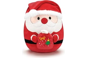 Xfrog Xmas Plüschtier Weihnachtsmann Plüschkissen Kawaii Stofftiere Kinder Mädchen Jungen 30CM