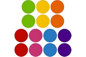 PATIKIL 11.4" Rond Sol Autocollant, 14 Paquet Sol Place Marqueur Auto Adhésif Imperméable Vinyle Ligne Haut Signe Décoratif Autocollants pour Classe, 7 Couleur