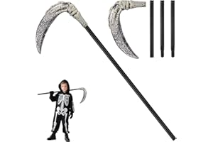 SUPERUM Skelett Geisterklaue Sense Halloween - Zerlegbar 117 cm - Gruselige Skelett Sensenmann Kostüm Accessoire Sichel,Halloween Sense Zubehör Grim Reaper Waffe für Erwachsene Kinder