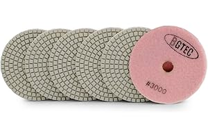 BGTEC Almohadillas de Pulido en Húmedo de Diamante de 100 mm para Mármol de Granito 6 piezas # 3000