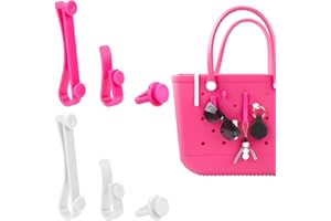 KINBOM 6st Zubehör für Bogg Bag, Kunststoffhaken Taschenhaken Taschenzubehör Set Strand Einkaufstasche für Schlüsselanhänger Masken Sonnenbrillen Strand Tragetaschen Zubehör