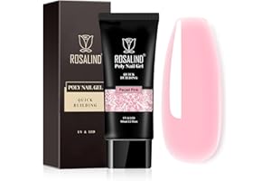 ROSALIND Ricostruzione Unghie Gel 80ml, Rosa Extension, Acrygel Poly Pearl Pink Ispessente Nail Art per Principianti e Professionisti