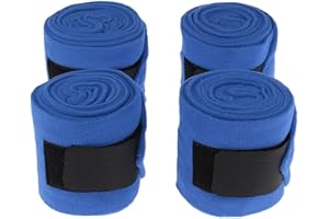 B Baosity 4pcs Jambières de Cheval en Tissu Épais Bandage de Polo de Jambe d'Équestre de Cheval - Bleu, 3m