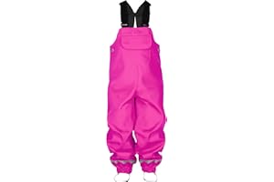 LOVRAIN Waterproof Dungarees for Kids Children Toddlers Windproof Rain Trousers Water-Resistant Overalls 1-9 Years
