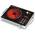 Afra Infrared Cooktop (Single), 2000W, LED Display, Child Lock, Crystal Plate, Stainless Steel Body, digital LED display, 2 Years Warranty. (AF-2000ICBK)