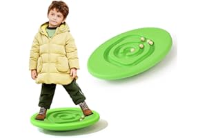 MOCUTEEN Balance Board Toys, Plastik Conseil de Formation d'Equilibre d'Intégration Sensorielle d'enfants avec 5 Balles pour l'Entraînement Physiqu