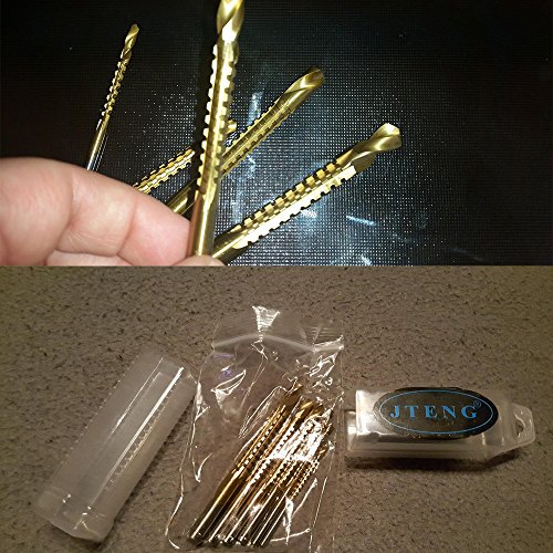 JTENG 6tlg HSS Holzbearbeitung Schneiden Cutter Lochsäge Holz Metall Titanbeschichtetes Mini Bohrer Lochsäge Set für Holz 3-8mm - 6