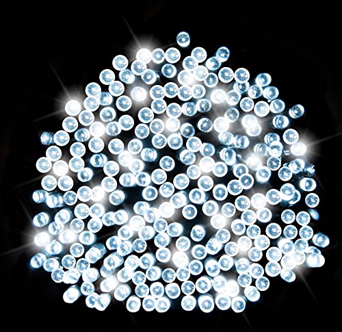 Lichterkette aus 200 solarbetriebenen Weißlicht LED Lichtern von SPV Lights: Der Solarlicht- & Beleuchtungsspezialist (2 Jahre kostenlose Gewährleistung inklusive)