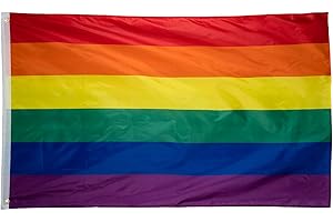 Storm&Lighthouse Kleine Regenbogen Gay Pride LGBTQ+ Flagge 91 x 60 cm mit Ösen Pride Zubehör Gay Pride Banner für Partyparaden, Karneval, Festivaldekorationen und Feiern