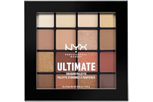 NYX Professional Makeup Paleta de Sombras de Ojos Ultimate Shadow Palette, 16 sombras ultra-pigmentada, Larga duración, Fórmula Vegana, Warm Neutrals