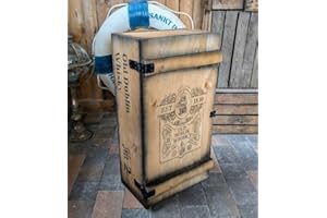 Generisch BARSCHRANK FRACHTKISTE Old Dublin Whisky BARKISTE Vintage MINIBAR BAR Holz 74cm H. EP-140