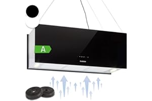 Klarstein Cappa Isola Sospesa per Cucina, Timer, Flusso d'Aria 590m³/h, 3 Modalità, Filtri Antigrasso e Carboni Attivi, Sottopensile