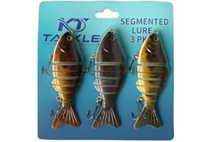 KT Tackle Pike Lures 3 Pack – 12cm 15g Multi-Jointed Slow Sinking Fishing Lures with Barbed Hooks | Realistic 3D Eyes | Swimbait for Pike, Perch, Bass & Predator Fish