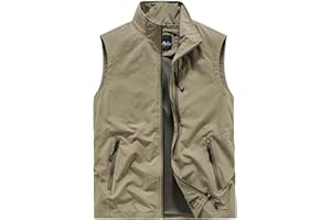 Gefomuofe Gilet estivo da uomo, per fotografia, per il tempo libero, trekking, trekking, trekking, pesca, campeggio, safari, ad asciugatura rapida, multifunzione, gilet leggero