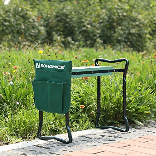 Songmics Kniebank 59 x 48 x 27 cm Gartenbank Hocker Sitzunterlage EVA-Schaumkissen Stahlrohr (Grün) GGK01G - 7