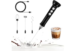 Trywise Montalatte elettrico a mano, montalatte elettrico ricaricabile, mixer per bevande a 3 velocità, adatto per montalatte per caffè, cioccolata calda, cappuccino