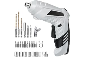 Flintronic Perceuse Visseuse Sans Fil 3.6Nm, Visseuse Devisseuse 1300mAh 3.6V + 26 Accessoires, 2 Sens Rotation + Lampe LED, Câble Charge USB, Idéal pour Artisans, Installation de Meubles et Jouets