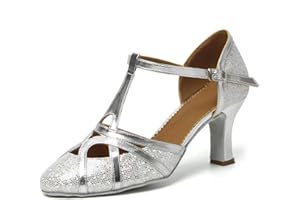 YKXLM Femme&Fille Chaussons de Danse Latine Standard Salle De Bal Chaussures,Maquette FR070