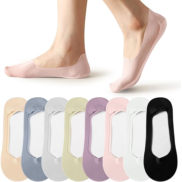 Calzini Invisibili Donna 4 Paia - 98% Cotone Morbido Con Silicone Antiscivolo E Microrete - Foto 12