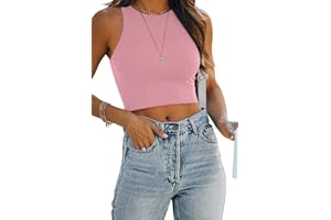 Rayson Daman Basic Crop Tank Top, bez rękawów, okrągły dekolt, racerback, Crop Sport Top