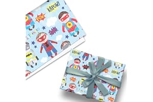 Glick Luxury Flat Wrap, One Sheet Super Hero Pop Comic Wrapping Paper, Perfect for Gift Wrapping, Birthday Wrapping Paper, Wrapping Paper for Children, 50 x 70 cm when open