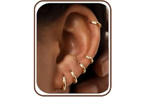 FIOROYAL 5 par små örhängen för kvinnor 14K guldpläterade små huggie-örhängen i sterlingsilver broskörhängen allergivänliga l