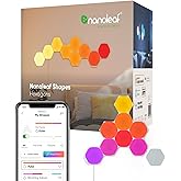 Nanoleaf Shapes Hexagon Starter Kit, 9 LED Smart Light Panels - Dimmable & Modular Wi-Fi Wall Mood Lights, Works with Alexa G