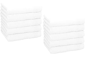 Betz Lot de 10 Serviettes débarbouillettes lavettes Taille 30x30 cm en 100% Coton Premium Couleur Blanc
