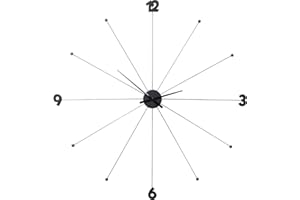 Kare Design reloj de pared Like Umbrella, negro, 100 cm diámetro, decoración para salón, cocina, marco aluminio, oficina en casa, redondo, Pila no Incluida, 100 x 100 x 6 cm (A/A/F)