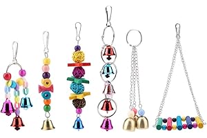 YOUTHINK Vogel Papagei Haustier, 6 Stück Papagei Spielzeug Vögel Schwingen Spielzeug Glöckchen Swing Spielzeug Vögel Papagei Hängematte Hängende Bell Für Nymphensittich Finken Kleine Mittelgroße Papageien