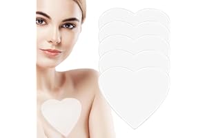 XSQD Brustfalten Pads, 5 Stück Silikon Brüste Pads, Antifalten Dekolleté Pads, Wiederverwendbare Silikonpads Gegen Brustfalten, Reduziert Falten Auf Brust (Herzform)