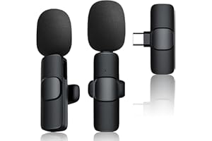 RAINPOP 2 Stück Kabelloses Lavalier Mikrofon für iPhone, Lavalier Mikrofon mit Rauschunterdrückung, Auto-Sync, Plug-Play, Mikrofon Kabellos für Live Streaming Videoaufzeichnung YouTube TikTok Vlog