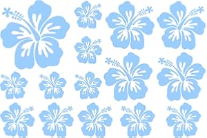 ‎SAMUNSHI Samunshi® Hibiskus Aufkleber Creativ-Set Hibiskusblüten 30x20cm hellblau