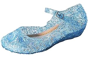 YouKD Girl's Princess Cosplay Shoes Dress Up Shoes Crystal Sandals Jelly Shoes for Halloween Carnival Birthday Party Fits Kids 2-13 Years