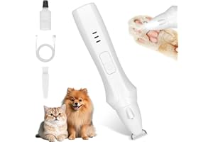 HOMIRTY Tondeuse pour Pattes, Tondeuse Silencieuse pour Chien Sans Fil IPX5 Étanche avec LED, Animaux, pour Chiens Chats Pattes, Yeux, Oreilles, Visage, Corps