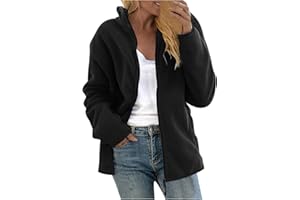 NSICBMNO Veste polaire grande taille à capuche zippée avec poches pour femme - Manteaux d'hiver pour femme - Veste polaire à manches longues - Manteau moelleux ouvert sur le devant - Vestes de sport