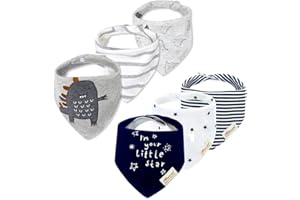 SLOSH 6 Baberos Bebe Bandanas Recien Nacido Niña Niño Bufanda Toalla Drool Babas Tela Algodon para Bebé Absorbente Suaves Para Dentición Unisex