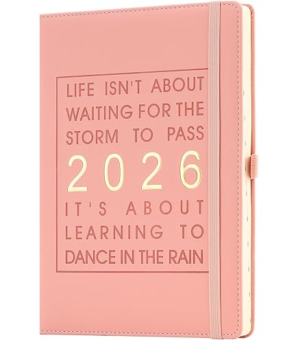 Finocam Spiraalkalender 2026, 1 Dag Per Pagina, Januari December  12 Maanden Jaarplanner 2026 Met Elastiek Dubbele Spiraalbinding Hardcover Koraal Catalaans 2929647673
