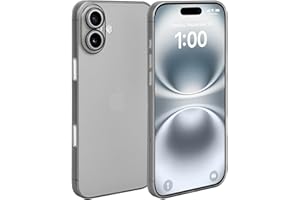 doupi Ultra Dünne Handyhülle kompatibel mit iPhone 16 (6,1 Zoll) - Fein Matt, Kabelloses Laden Unterstützend, Super Slim Protective Cover, grau