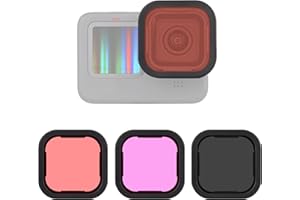 SOONSUN Paquete de 3 filtros de lente ND16/rojo claro/magenta para GoPro Hero 12 11 10 9 negro, densidad neutra y corrección de color, kit de filtro de lente de buceo para GoPro Hero 9 10 11 12 cámara