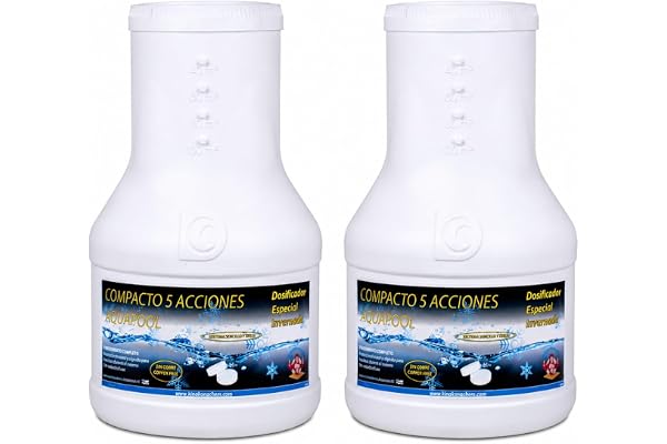 Pack 2 UDS - DOSIFICADOR INVERNADA AQUAPOOL 4 KG (2x2 KG) - Cloro de Invierno 5 Acciones - Sin Cobre - Tratamiento autodosificador Piscinas Invierno - Apto Piscinas Liner